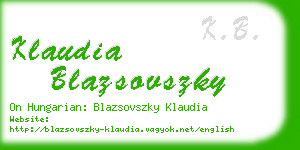 klaudia blazsovszky business card